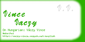 vince vaczy business card